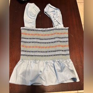 Smocked Light Blue Women's Top